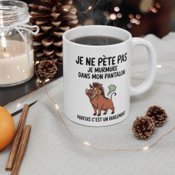 Mug Tasse Animal Phacochère Rigolo - "Je ne pète pas, je murmure" - Cadeau Drôle et Sauvage