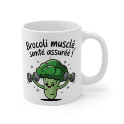 Mug Tasse Humour Brocoli Musclé – Santé Assurée ! – Design Humour Fitness et Santé Idée Cadeau