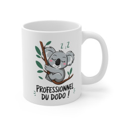 Mug « Professionnel du Dodo » – Tasse Koala Dormeur Adorable, Idée Cadeau Originale pour Amateurs de Repos et de Paresse !