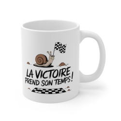 Mug « La Victoire Prend Son Temps » – Tasse Escargot Motivant, Idée Cadeau Drôle et Inspirante !