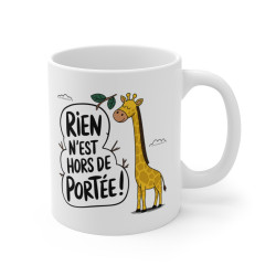 Mug « Rien n’est Hors de Portée » – Tasse Girafe Inspirante, Cadeau Motivant et Drôle