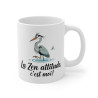 Mug Héron « La Zen attitude, c’est moi ! » – Tasse Relaxante et Originale, Cadeau Nature et Sérénité
