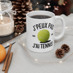 Mug « J'peux Pas J'ai Tennis » – Tasse Humoristique pour Fans de Tennis