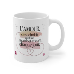 Mug Céramique Romantique Poétique - Cadeau Saint-Valentin, Anniversaire, Couple, Design Élégant, Idée Originale et Durable