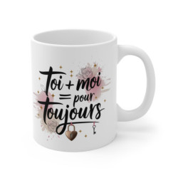 Mug Romantique Toi  Moi Pour Toujours - Cadeau Saint-Valentin, Couple, Mariage, Anniversaire, Design Poétique et Élégant