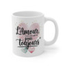 Mug L’Amour Pour Toujours - Cadeau Romantique Personnalisé, Saint-Valentin, Anniversaire Couple, Design Empreinte et Cœurs