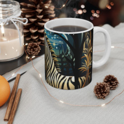 Mug Tasse Zèbre Élégant -  Design Artistique Safari, Cadeau Original et Naturel pour Amoureux des Animaux et de l'Aventure