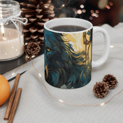 Mug Tasse Design Loup Mystique -  Artistique et Sauvage, Cadeau Unique pour Amoureux de la Nature et des Animaux