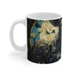 Mug Tasse Design Mouton Mystique -  Artistique avec Illustration Élégante, Cadeaul Apaisant pour Amoureux de la Nature