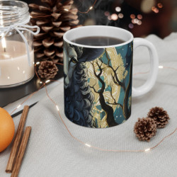 Mug Tasse Design Mouton Mystique -  Artistique avec Illustration Élégante, Cadeaul Apaisant pour Amoureux de la Nature