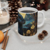 Mug Lapin Mystique Nocturne - Tasse Céramique Illustrée, Design Enchanteur pour Amoureux de la Nature et des Animaux