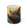 Mug Cochon Enchanté - Tasse en Céramique avec Design Artistique, Cadeau Unique pour Amoureux de la Nature et de l'Art