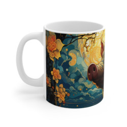 Mug Cochon Enchanté - Tasse en Céramique avec Design Artistique, Cadeau Unique pour Amoureux de la Nature et de l'Art