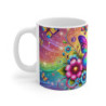 Mug Papillon Arc-en-Ciel avec Fleurs - Tasse Fantastique et Colorée pour un Esprit Poétique