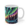 Mug Loup Mystique et Aurores Boréales - Tasse Lumineuse et Éthérée pour les Amateurs de Nature Sauvage