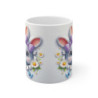 Mug Lapin Mignon avec Nœud Violet et Fleurs Printanières - Tasse Adorable pour Petits et Grands