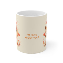 Mug Écureuil Romantique - "I'm Nuts About You" avec Design Mignon et Amoureux