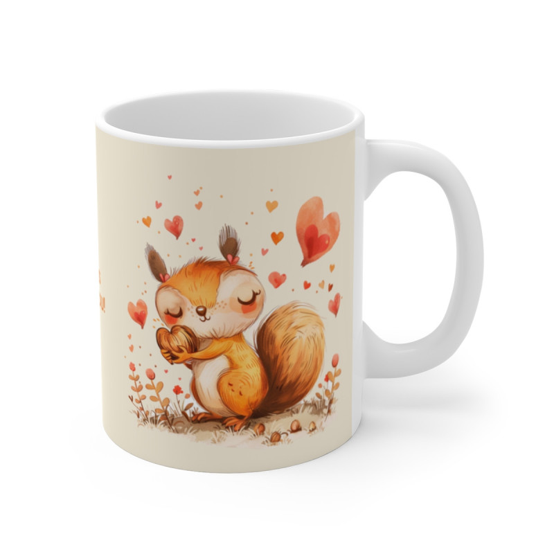 Mug Écureuil Romantique - "I'm Nuts About You" avec Design Mignon et Amoureux