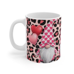 Mug de Saint-Valentin avec Lutins Romantiques et Motif Léopard Amoureux