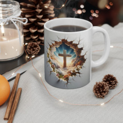 Mug Croix et Lumière - Design Inspirant et Spirituel - Cadeau Idéal pour la Foi et la Spiritualité