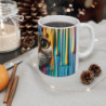 Mug  Tasse Animale avec Design Artistique de Chat – Motif Peinture Colorée et Abstraite
