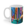 Mug Tasse avec Design de Canard et Couleurs Arc-en-Ciel – Motif Peinture Abstraite