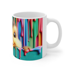 Mug Tasse avec Design de Canard et Couleurs Arc-en-Ciel – Motif Peinture Abstraite