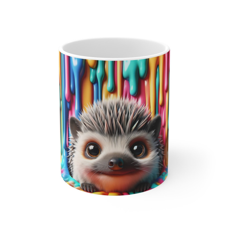 Mug Tasse Hérisson et Couleurs Coloré Arc-en-Ciel – Design Artistique et Joyeux