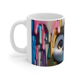 Mug Tasse Coloré Pingouin Multicolore – Design Unique avec Effet Peinture Éclatante