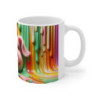 Mug Tasse Coloré Cochon Multicolore – Illustration Drôle et Unique avec Effet de Peinture Artistique