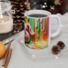 Mug Tasse Coloré Cochon Multicolore – Illustration Drôle et Unique avec Effet de Peinture Artistique
