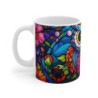 Mug Tasse  Chouette en Vitrail – Design Artistique et Coloré