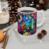 Mug Tasse  Chouette en Vitrail – Design Artistique et Coloré