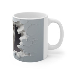 Mug Tasse Renard Arctique Blanc - Design 3D Réaliste, Nature, Animal Polaire, Hiver, Évasion Sauvage