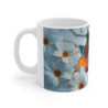 Mug Tasse Poisson-Clown Orange Tropical avec Fleurs Blanches - Design 3D Marin et Floral