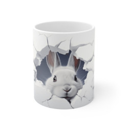 Mug Tasse Lapin Blanc En 3D...