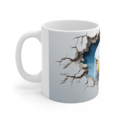 Mug Aigle Royal - Design 3D Intense avec Effet Mur Brisé et Ciel Bleu