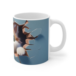 Mug Tasse Animal Chaton Adorable - Illustration 3D de Chat en Brique Cassée Idée cadeau