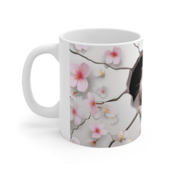 Mug Tasse Animal Loutre Adorable avec Fleurs de Cerisier - Design 3D Unique Idée cadeau