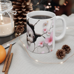 Mug Tasse Animal Loutre Adorable avec Fleurs de Cerisier - Design 3D Unique Idée cadeau