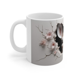 Mug Tasse Faon Biche Mignon avec Fleurs de Cerisier - Design 3D Réaliste et Élégant