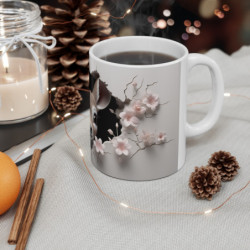 Mug Tasse Faon Biche Mignon avec Fleurs de Cerisier - Design 3D Réaliste et Élégant