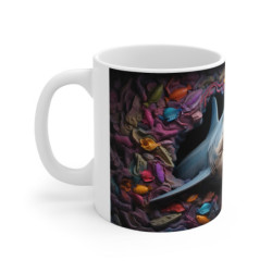 Mug Tasse Requin 3D - Design Océan Préhistorique, Faune Marine Colorée et Corail
