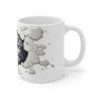 Mug Tasse Léopard des Neiges 3D - Design Hyperréaliste, Effet Mur Brisé, Félin Majestueux