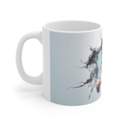 Mug Tasse Écureuil 3D - Effet Mur Brisé, Design Hyperréaliste, Animal Mignon et Curieux