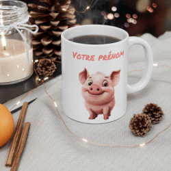 Mug Tasse Personnalisé Cochon Mignon – Ajoutez un Prénom, Cadeau Drôle et Original enfant et adulte