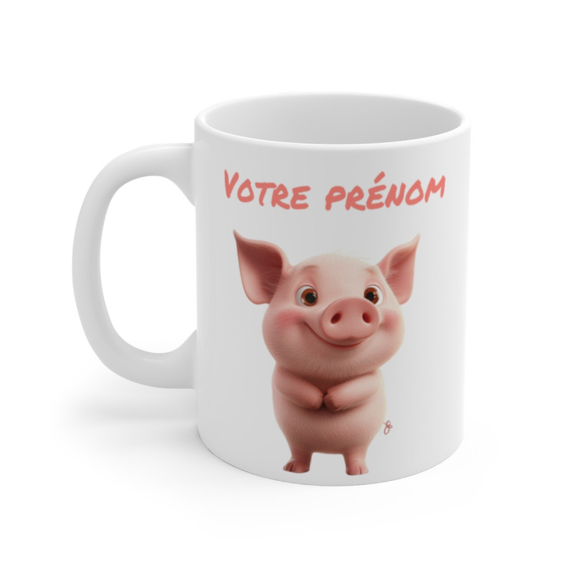 Mug Personnalisé Prénom – Tasse Petit Cochon Rigolo –Idée  Cadeau Unique et Original, Rigolo