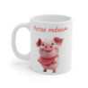 Mug Tasse Personnalisable avec Prénom - Adorable Cochon Rose Céramique Premium  Idée Cadeau Unique et Drôle