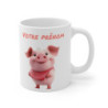 Mug Tasse Personnalisable avec Prénom - Adorable Cochon Rose Céramique Premium  Idée Cadeau Unique et Drôle