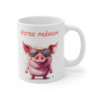 Mug en Céramique Personnalisable - Cochon Stylé avec Lunettes de Soleil  Tasse Fun Rigolo avec Prénom